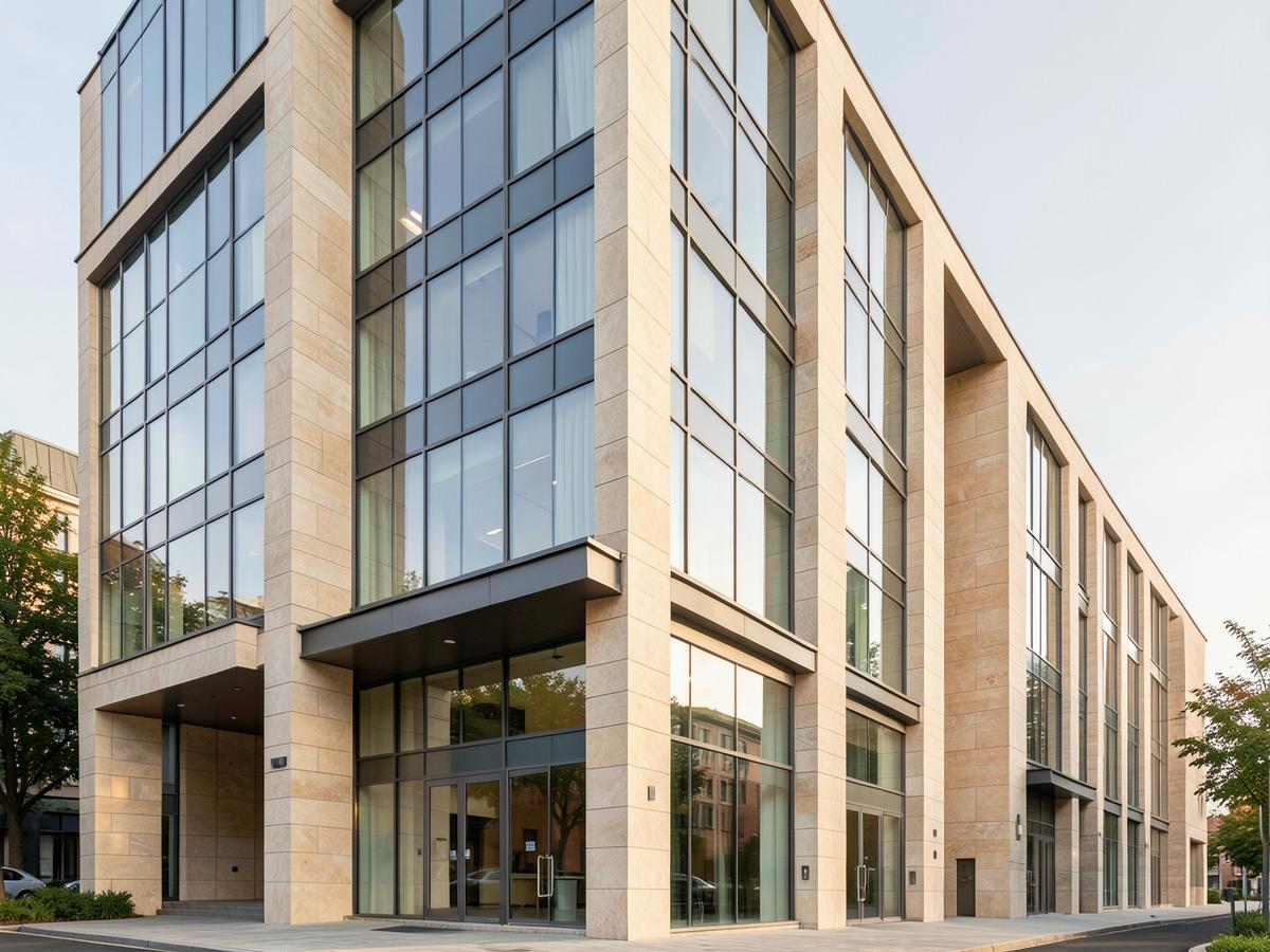 Contemporary commercial office building facade