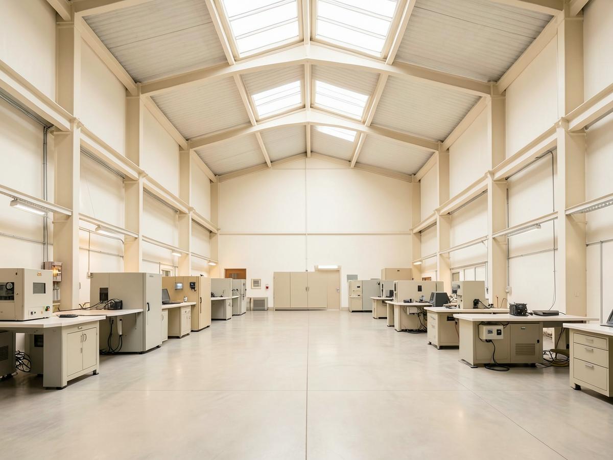 Bright light industrial production hall